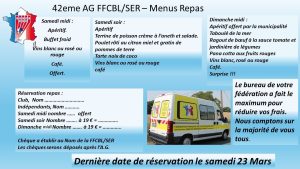 Menu et réservation AG
