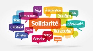 Image avec plusieurs mots dont le mot central est "Solidarité"