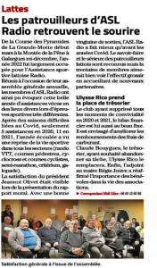 Les patrouilleurs d'ASL radio retrouvent le sourire Article du MIDI LIBRE